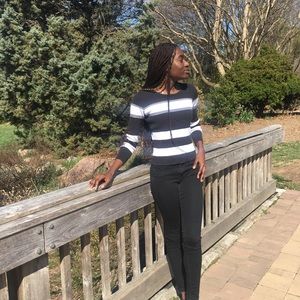 Black and White Stripes Long Sleeve Shirt